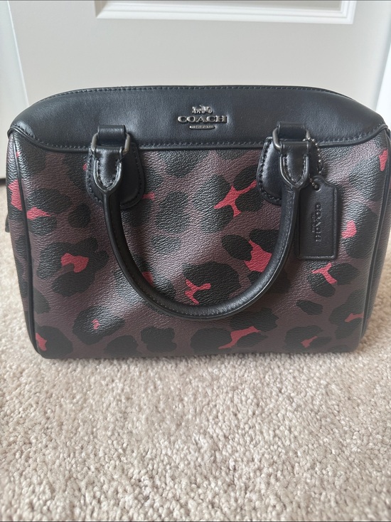Coach Handbags - Coach Women's Mini Bennett Black & Pink Leopard Print Satchel